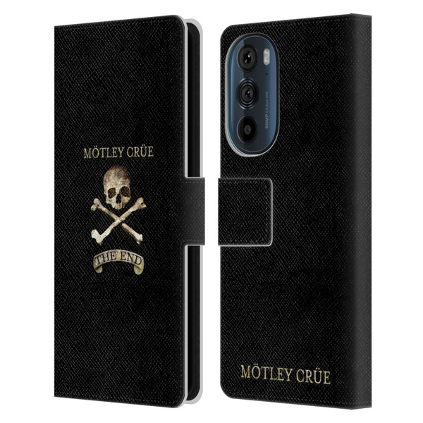 Motley Crue Logos The End Leather Book Wallet Case Cover For Motorola Edge 30