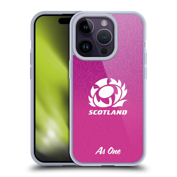 Scotland Rugby Graphics Gradient Pattern Soft Gel Case for Apple iPhone 14 Pro