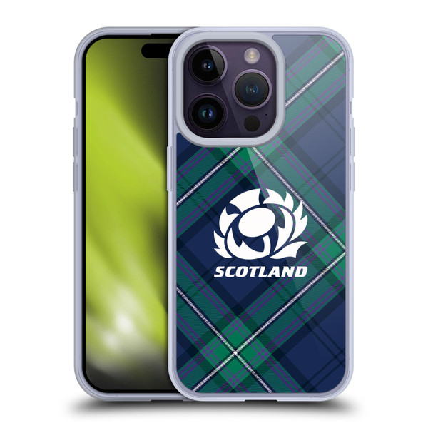 Scotland Rugby Graphics Tartan Oversized Soft Gel Case for Apple iPhone 14 Pro