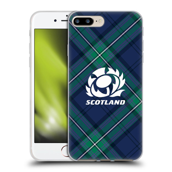 Scotland Rugby Graphics Tartan Oversized Soft Gel Case for Apple iPhone 7 Plus / iPhone 8 Plus
