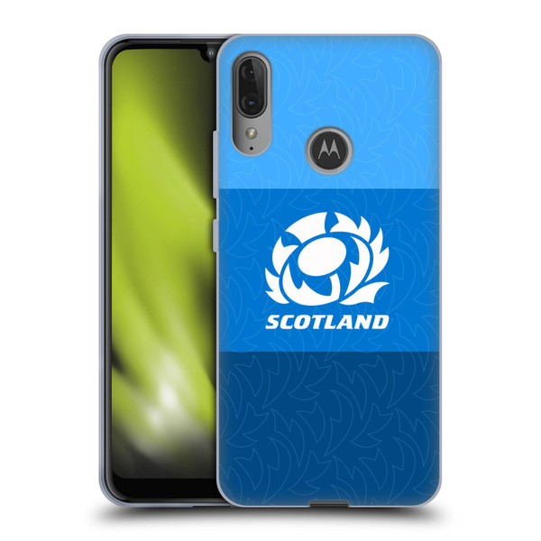 Scotland Rugby Graphics Stripes Pattern Soft Gel Case for Motorola Moto E6 Plus