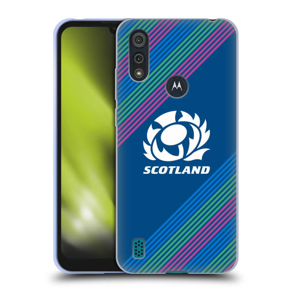 Scotland Rugby Graphics Stripes Soft Gel Case for Motorola Moto E6s (2020)