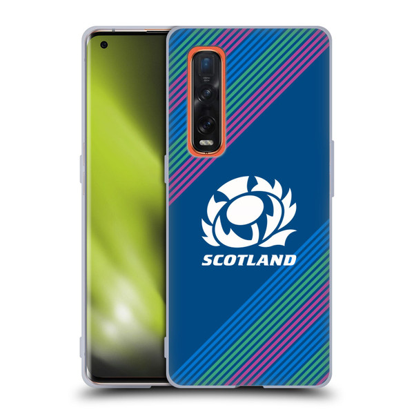 Scotland Rugby Graphics Stripes Soft Gel Case for OPPO Find X2 Pro 5G
