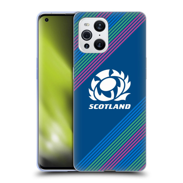 Scotland Rugby Graphics Stripes Soft Gel Case for OPPO Find X3 / Pro