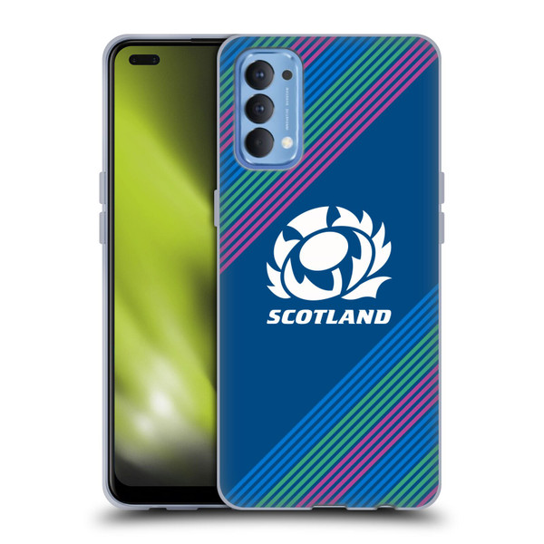 Scotland Rugby Graphics Stripes Soft Gel Case for OPPO Reno 4 5G