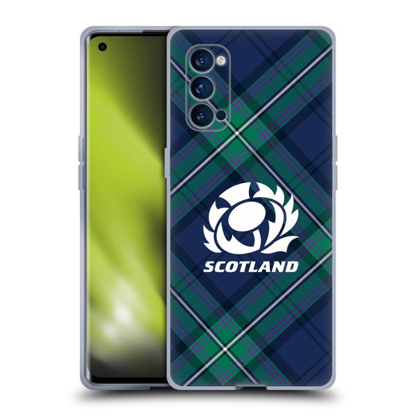 Scotland Rugby Graphics Tartan Oversized Soft Gel Case for OPPO Reno 4 Pro 5G