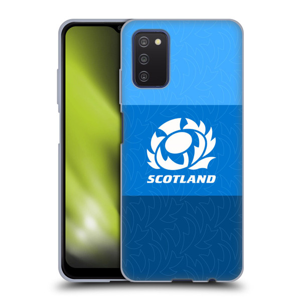 Scotland Rugby Graphics Stripes Pattern Soft Gel Case for Samsung Galaxy A03s (2021)