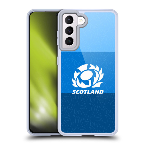 Scotland Rugby Graphics Stripes Pattern Soft Gel Case for Samsung Galaxy S21 5G