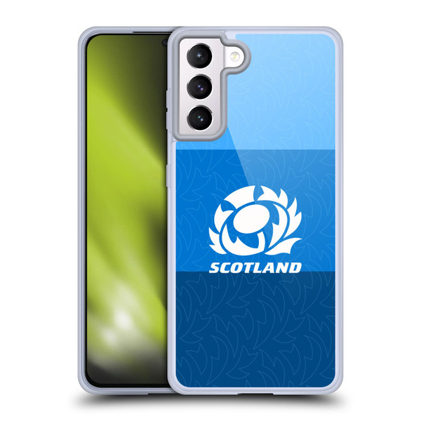 Scotland Rugby Graphics Stripes Pattern Soft Gel Case for Samsung Galaxy S21+ 5G