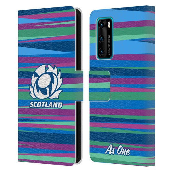 Scotland Rugby Graphics Training Pattern Leather Book Wallet Case Cover For Huawei P40 5G
