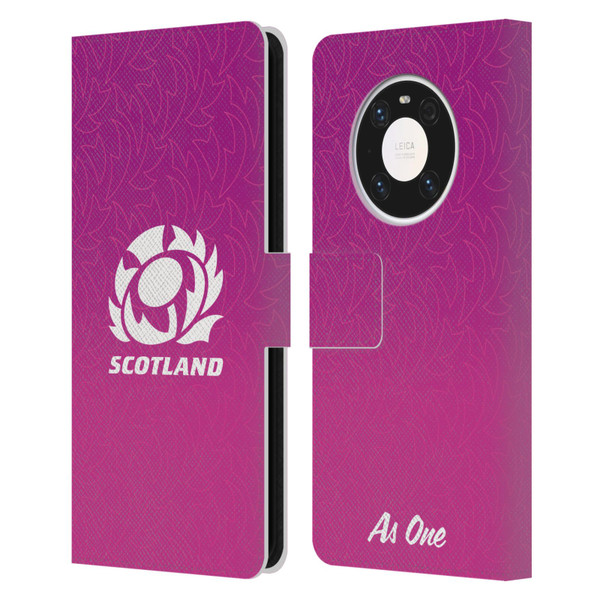 Scotland Rugby Graphics Gradient Pattern Leather Book Wallet Case Cover For Huawei Mate 40 Pro 5G