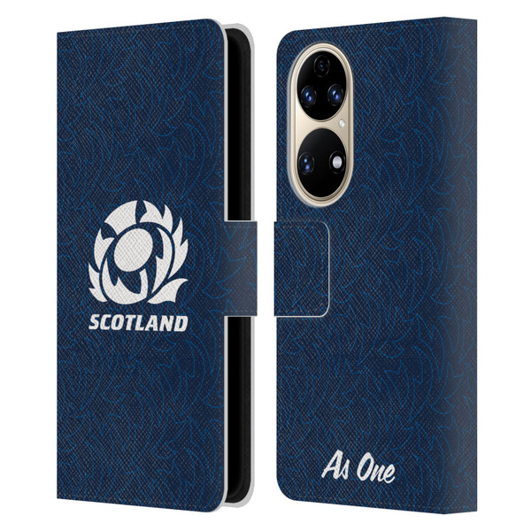 Scotland Rugby Graphics Pattern Leather Book Wallet Case Cover For Huawei P50