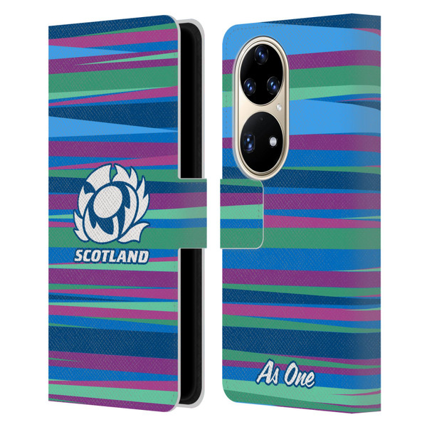 Scotland Rugby Graphics Training Pattern Leather Book Wallet Case Cover For Huawei P50 Pro