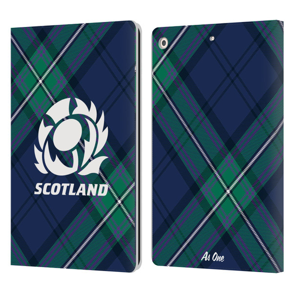 Scotland Rugby Graphics Tartan Oversized Leather Book Wallet Case Cover For Apple iPad 10.2 2019/2020/2021