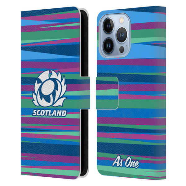 Scotland Rugby Graphics Training Pattern Leather Book Wallet Case Cover For Apple iPhone 13 Pro