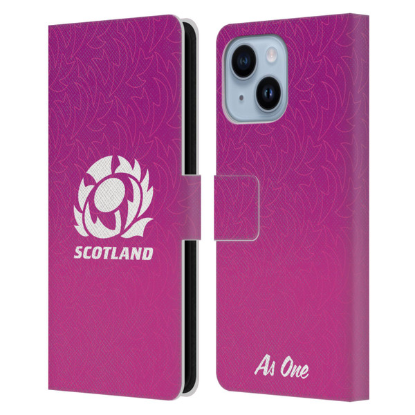 Scotland Rugby Graphics Gradient Pattern Leather Book Wallet Case Cover For Apple iPhone 14 Plus