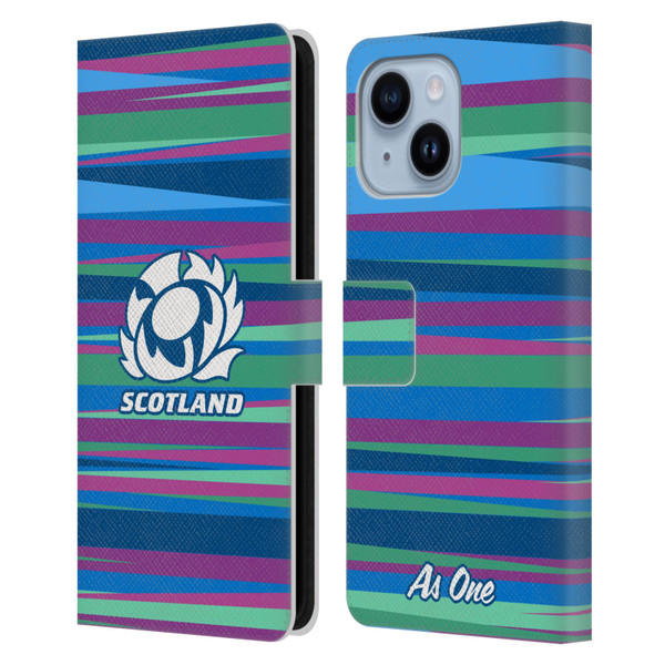 Scotland Rugby Graphics Training Pattern Leather Book Wallet Case Cover For Apple iPhone 14 Plus
