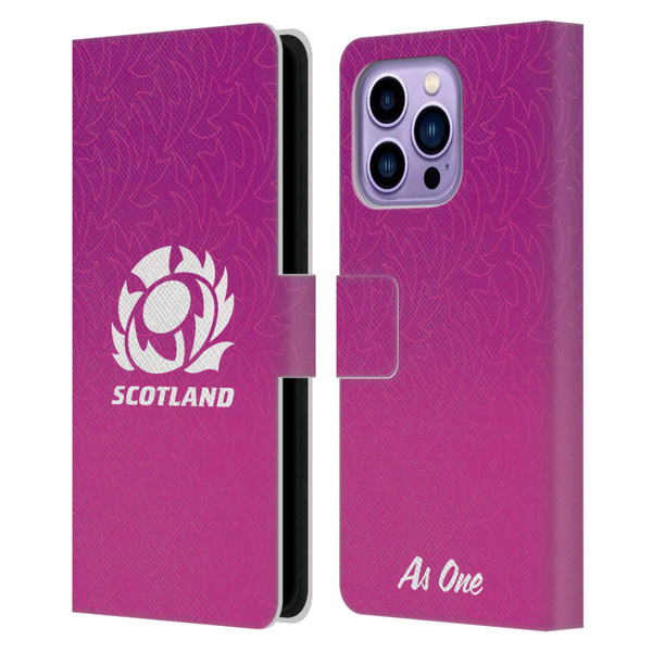 Scotland Rugby Graphics Gradient Pattern Leather Book Wallet Case Cover For Apple iPhone 14 Pro Max