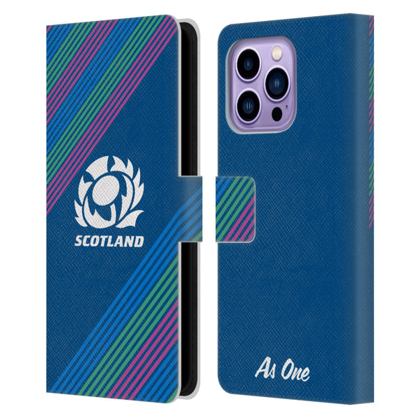 Scotland Rugby Graphics Stripes Leather Book Wallet Case Cover For Apple iPhone 14 Pro Max