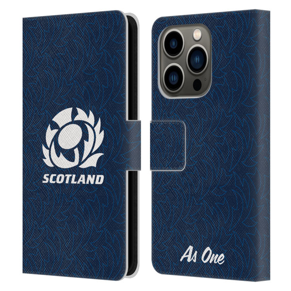 Scotland Rugby Graphics Pattern Leather Book Wallet Case Cover For Apple iPhone 14 Pro