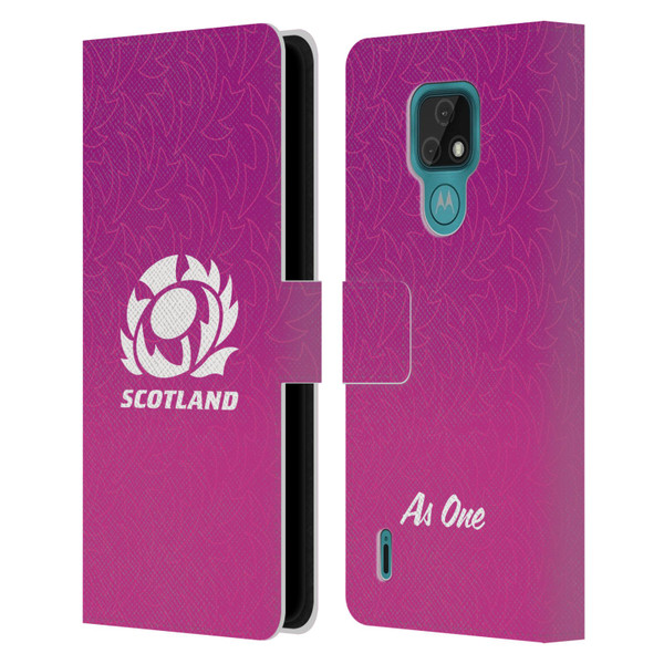 Scotland Rugby Graphics Gradient Pattern Leather Book Wallet Case Cover For Motorola Moto E7