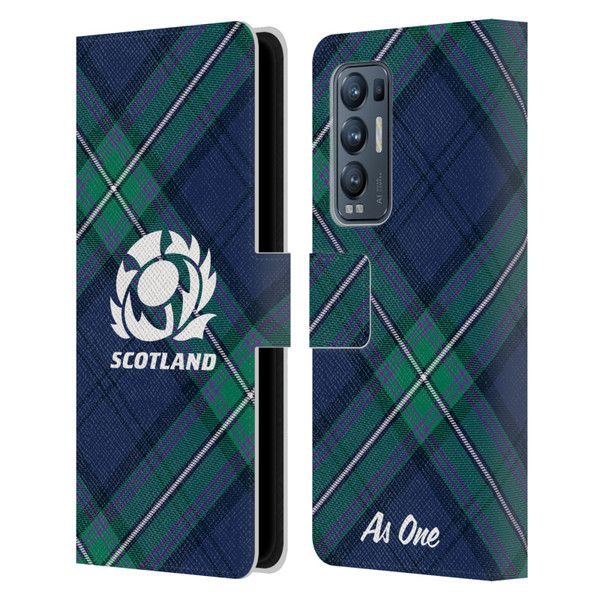 Scotland Rugby Graphics Tartan Oversized Leather Book Wallet Case Cover For OPPO Find X3 Neo / Reno5 Pro+ 5G