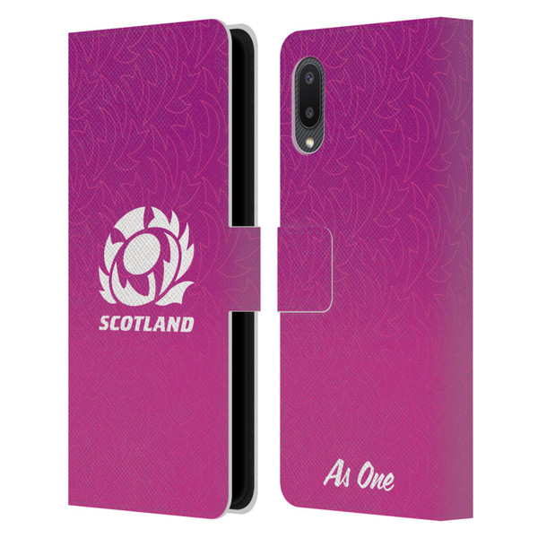 Scotland Rugby Graphics Gradient Pattern Leather Book Wallet Case Cover For Samsung Galaxy A02/M02 (2021)