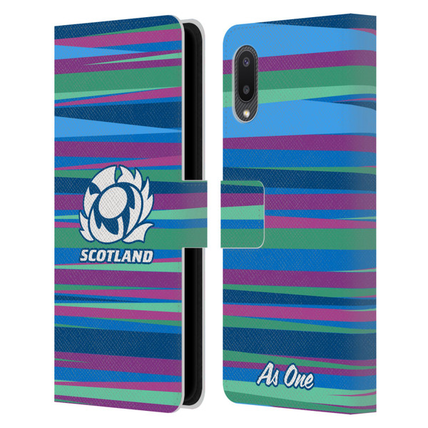Scotland Rugby Graphics Training Pattern Leather Book Wallet Case Cover For Samsung Galaxy A02/M02 (2021)