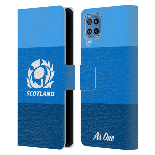 Scotland Rugby Graphics Stripes Pattern Leather Book Wallet Case Cover For Samsung Galaxy F22 (2021)