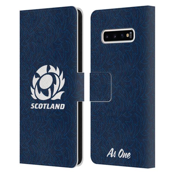 Scotland Rugby Graphics Pattern Leather Book Wallet Case Cover For Samsung Galaxy S10+ / S10 Plus
