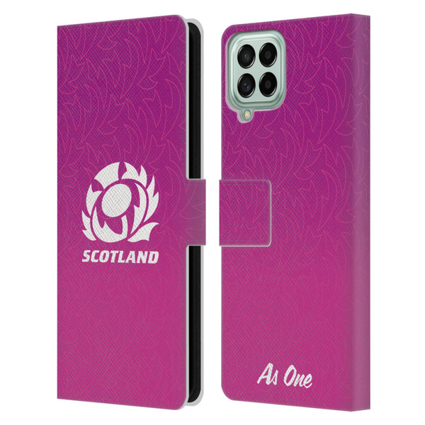 Scotland Rugby Graphics Gradient Pattern Leather Book Wallet Case Cover For Samsung Galaxy M33 (2022)
