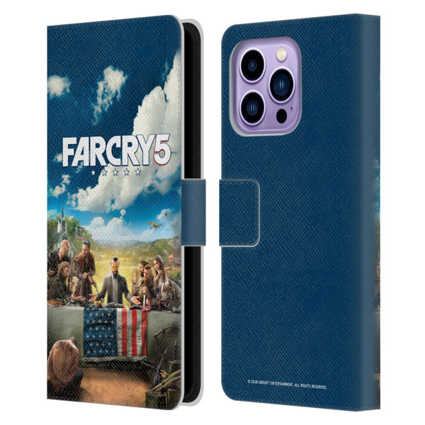 Far Cry 5 Key Art And Logo Main Leather Book Wallet Case Cover For Apple iPhone 14 Pro Max