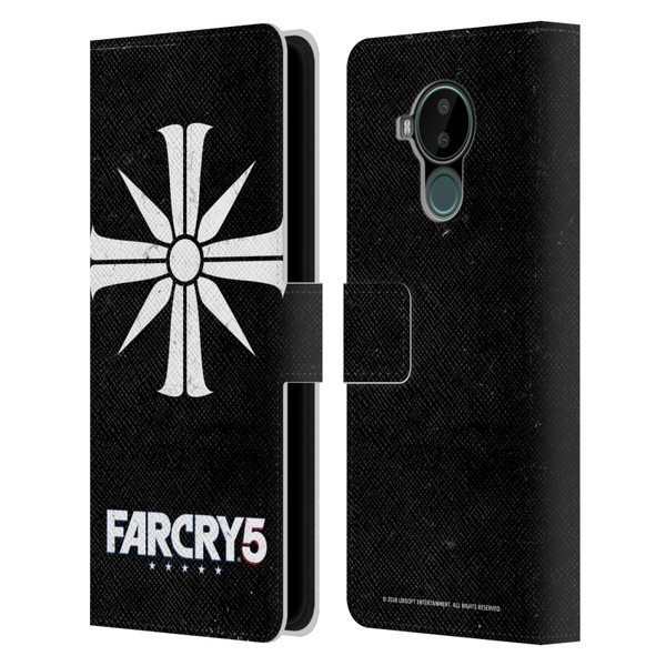 Far Cry 5 Key Art And Logo Distressed Look Cult Emblem Leather Book Wallet Case Cover For Nokia C30