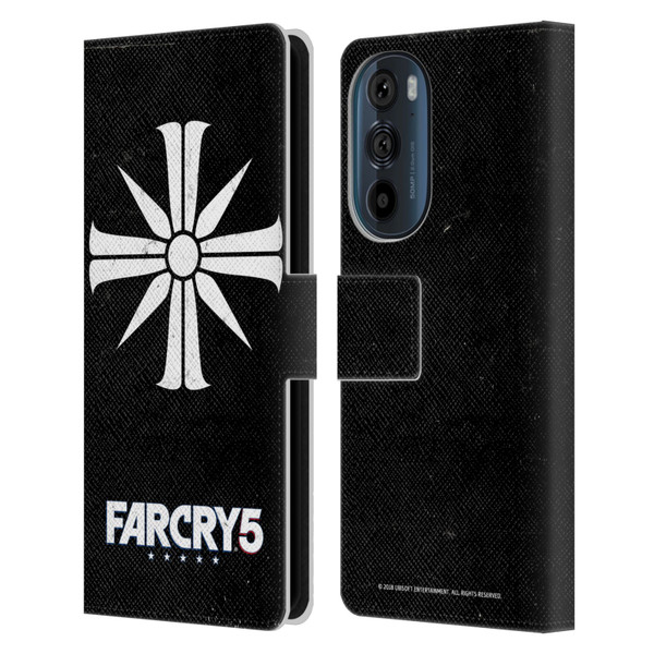 Far Cry 5 Key Art And Logo Distressed Look Cult Emblem Leather Book Wallet Case Cover For Motorola Edge 30