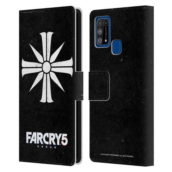 Far Cry 5 Key Art And Logo Distressed Look Cult Emblem Leather Book Wallet Case Cover For Samsung Galaxy M31 (2020)