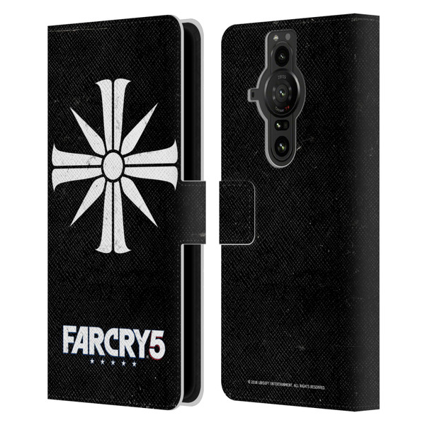 Far Cry 5 Key Art And Logo Distressed Look Cult Emblem Leather Book Wallet Case Cover For Sony Xperia Pro-I