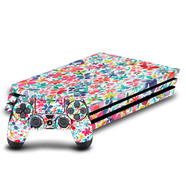 Ninola Art Mix Colorful Petals Spring Vinyl Sticker Skin Decal Cover for Sony PS4 Pro Bundle