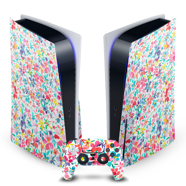 Ninola Art Mix Colorful Petals Spring Vinyl Sticker Skin Decal Cover for Sony PS5 Disc Edition Bundle