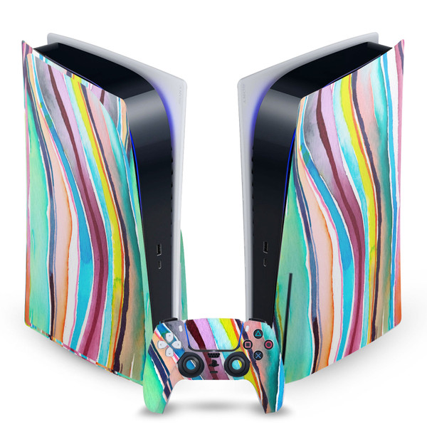 Ninola Assorted Agate Multi Layers Vinyl Sticker Skin Decal Cover for Sony PS5 Disc Edition Bundle