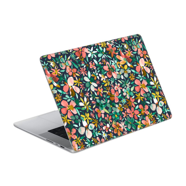 Ninola Floral Colourful Petals Green Vinyl Sticker Skin Decal Cover for Apple MacBook Pro 14" A2442