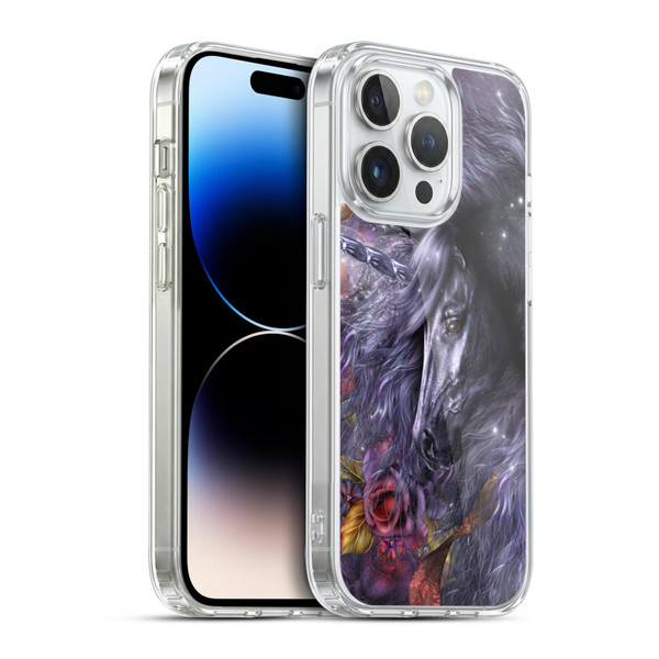 Laurie Prindle Fantasy Horse Blue Rose Unicorn Soft Gel Case for Apple iPhone 14 Pro & MagSafe