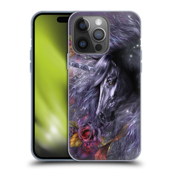 Laurie Prindle Fantasy Horse Blue Rose Unicorn Soft Gel Case for Apple iPhone 14 Pro