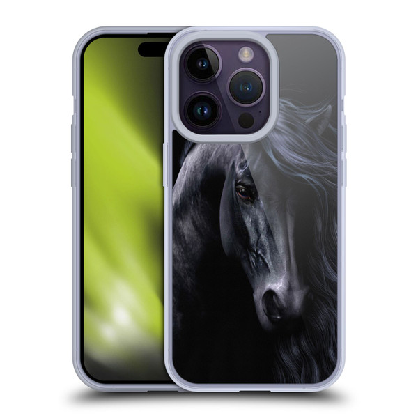 Laurie Prindle Western Stallion The Black Soft Gel Case for Apple iPhone 14 Pro