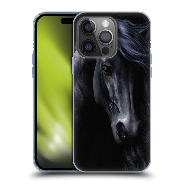 Laurie Prindle Western Stallion The Black Soft Gel Case for Apple iPhone 14 Pro