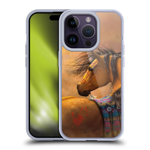 Laurie Prindle Western Stallion Kiowa Gold Soft Gel Case for Apple iPhone 14 Pro