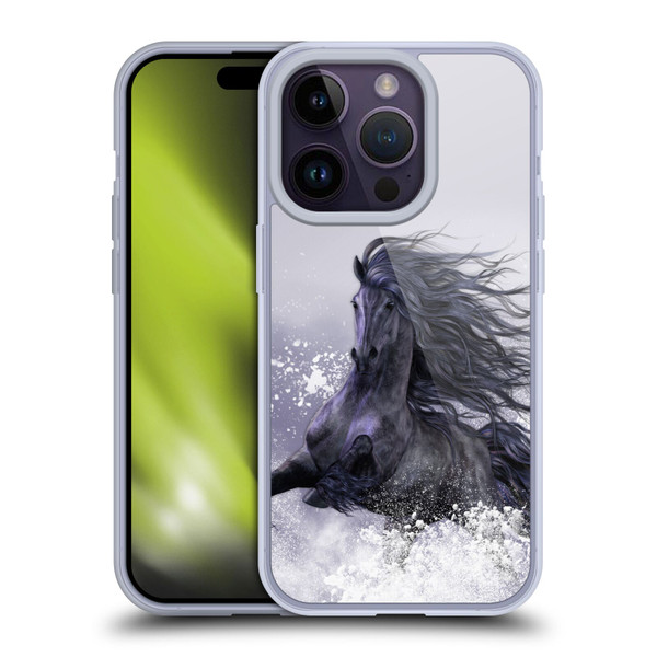 Laurie Prindle Western Stallion Winter Thunder Soft Gel Case for Apple iPhone 14 Pro