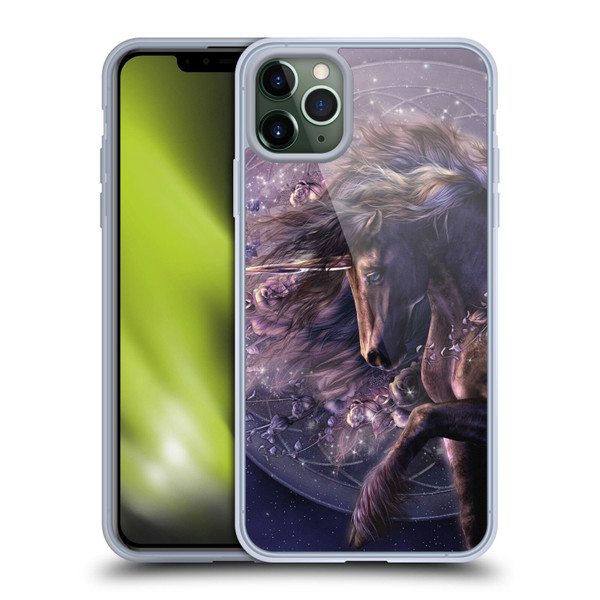 Laurie Prindle Fantasy Horse Chimera Black Rose Unicorn Soft Gel Case for Apple iPhone 11 Pro Max