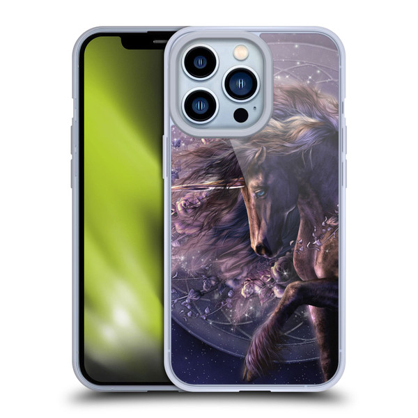 Laurie Prindle Fantasy Horse Chimera Black Rose Unicorn Soft Gel Case for Apple iPhone 13 Pro