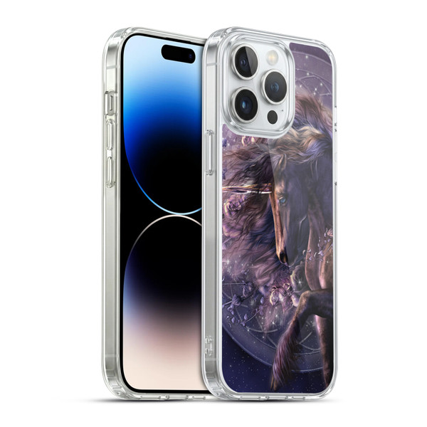 Laurie Prindle Fantasy Horse Chimera Black Rose Unicorn Soft Gel Case for Apple iPhone 14 Pro Max & MagSafe