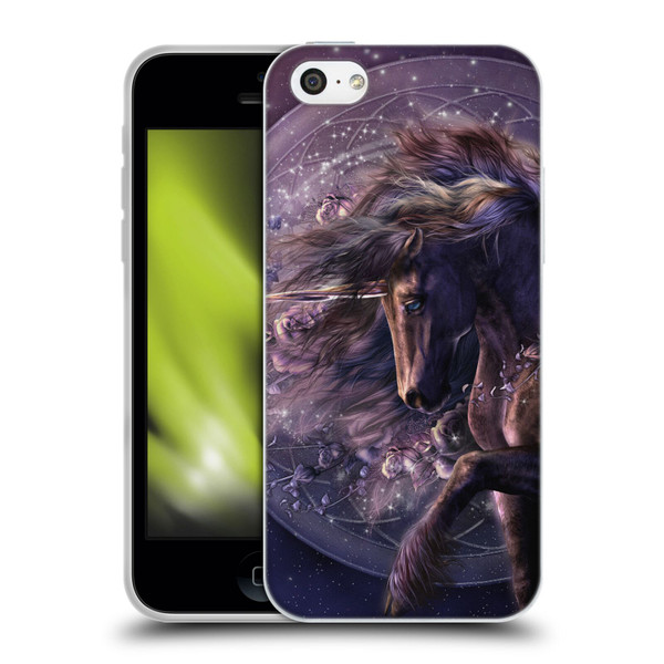 Laurie Prindle Fantasy Horse Chimera Black Rose Unicorn Soft Gel Case for Apple iPhone 5c